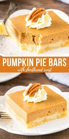 pumpkin pie bars with an easy cookie crust