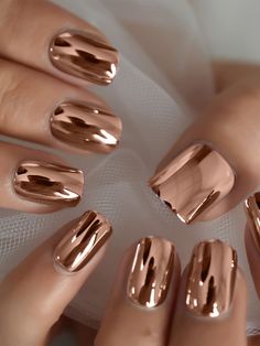 Champagne  Collar   Plain Color Nails Embellished   Beauty Tools Viral Nails, Burgundy Acrylic, Brown Chrome, Nail Shades, Swirly Designs, Mirror Nails, Fancy Nails Designs, Floral Nail, Colorful Nails