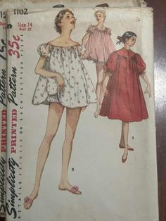 Baby Doll Pajamas, 1950s Woman, Mother Daughter Fashion, 1950s Sewing Patterns, Vintage Fashion 1950s, Womens Golf, Trendy Sewing