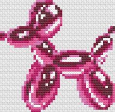 a cross stitch pattern of a pink bicycle