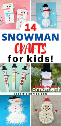 snowman crafts for kids that are easy to make and great for the winter holidays