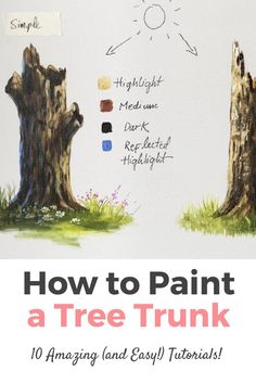 how to paint a tree trunk