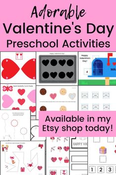 valentine's day preschool activities and printables to help students learn how to use the