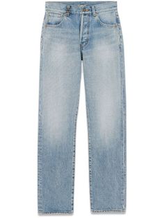 Saint Laurent mid-rise straight-leg Jeans - Farfetch High-rise Light Indigo Jeans With Five Pockets, Light Indigo High Rise Jeans With Five Pockets, Light Indigo High-rise Jeans With Five Pockets, Classic Light Wash Rigid Denim Jeans, Straight Light Wash Jeans With Belt Loops, Classic Light Wash Cropped Jeans With Five Pockets, Light Wash Straight Fit Cropped Jeans With Five Pockets, Light Indigo Straight Leg Rigid Denim Jeans, Light Indigo Straight Leg Jeans In Rigid Denim