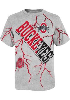 Kids, show your support for your favorite team in this Ohio State Buckeyes Boys Grey Short Sleeve Tee! This T-Shirt features a soft hand screen print team graphic, so everyone will know you cheer for the The Ohio State University! This is the perfect Ohio State Buckeyes Boys T-Shirt for wearing from every day to game day. Go Buckeyes! Athletic Heather T-shirt With Team Logo For Fans, Collegiate T-shirt With Sublimation Print For Game Day, Collegiate T-shirt With Sublimation Print For Sports Events, Team-colored T-shirt With Sublimation Print For Fans, Athletic Heather T-shirt With Team Name For Fans, Athletic Heather T-shirt With Team Logo, Fan Gear Crew Neck With Team Logo Sublimation Design, Fan Gear Crew Neck With Team Logo, Fan Gear Sublimation Crew Neck With Team Logo