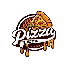 the logo for pizza fresh and tasty