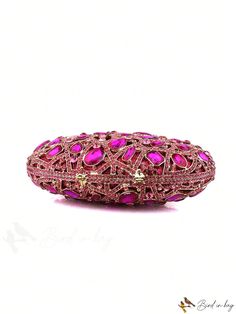 BirdinBag - Hot Pink Chain Mini Rhinestone Box Bag with Decorative Details Hot Pink Pattern, Mini Decor, Pink Chain, Pink Pattern, Word Wrap, Box Bag, Hot Pink, Decorative Boxes, Chain