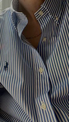 #poloralphlauren #poloshirt Blue Dress Shirt Outfit Men, Blue White Striped Shirt Outfit, Striped Shirt Outfit Men, Blue Shirt Outfit Men, White Striped Shirt Outfit, Stylish Business Outfits, Classy Clothing, Mens Smart Casual Outfits, Blue And White Striped Shirt