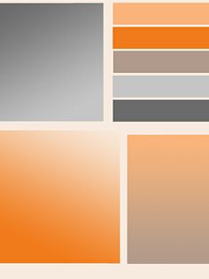 four different shades of orange and grey are shown in this graphic design workbench