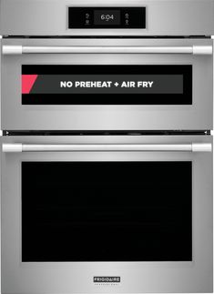 two ovens side by side with the words no preheat and air fry