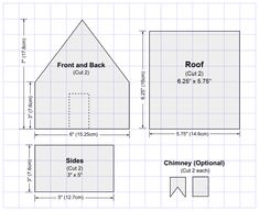 the diagram shows how to make a dollhouse out of cardboard and cut it in half