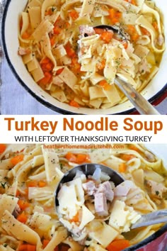 turkey noodle soup with leftover thanksgiving turkey