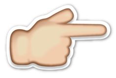 a pointing finger sticker on a white background