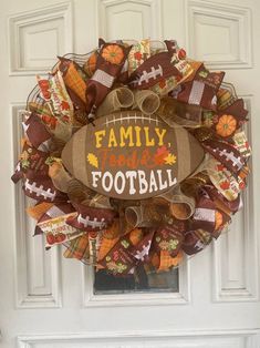 a wreath that says family football on it