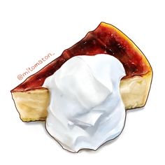 a piece of cheesecake with whipped cream on top