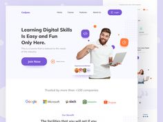 the landing page for learning digital skills is easy and fun