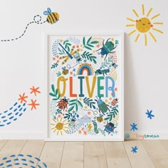 an art print with the words clever written on it in front of a white wall