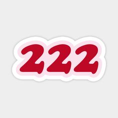 the number 223 sticker is shown in red and pink on a white background,