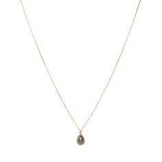 Destined to become the piece you never leave home without, this perfectly petite pendant necklace from Ananda Khalsa is everyday chic. Great for layering or worn alone, this piece features an 18k yellow gold chain with a bezel set, teardrop shaped, 0.79ct diamond pendant. Granulation and fine chain detailing add a touch of signature style. Pendant measures 1/4" x 1/2". Necklace can be worn at 16" or 17 1/2“. Handcrafted in New York, NY, U.S. Luxury Dainty Teardrop Pendant Necklace, Luxury Minimalist Teardrop Pendant Diamond Necklace, Luxury Teardrop Pendant Jewelry With Bezel Setting, Luxury Fine Jewelry Teardrop Pendant Necklace, Luxury Faceted Teardrop Pendant Necklace, Luxury Teardrop Pendant Jewelry For Everyday, Luxury Minimalist Teardrop Pendant Necklaces, Luxury Timeless Solitaire Teardrop Pendant Necklace, Luxury Timeless Teardrop Pendant Necklace