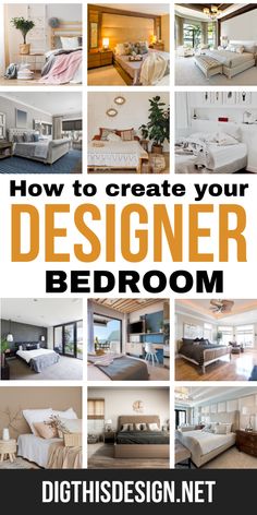 how to create your designer bedroom with photos and text overlaying the entire photo