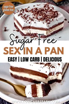 Creamy, chocolaty, and extremely delicious, this Sugar-Free Sex In A Pan recipe is the perfect dessert for anyone who wants to enjoy something sweet but healthier than other regular dessert recipes.rn Sugar Free Desserts Easy, Cheesecake Layer, Low Sugar Desserts, Chocolate Lasagna, Sugar Free Baking, Sugar Free Recipes Desserts, Sugar Free Pudding, Postre Keto, Sugar Free Treats