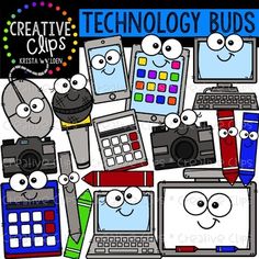 a bunch of different types of electronic devices on a white background with the words technology buds