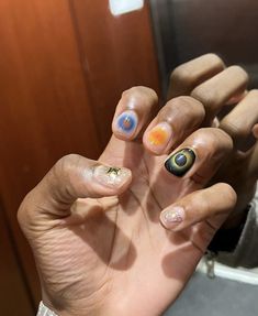 Masc Nails, Astrology Nails, Customized Nails, Rave Nails, Natural Nail Designs, Hippie Nails, Short Gel Nails