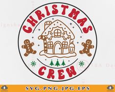 a christmas logo with gingerbreads and a house