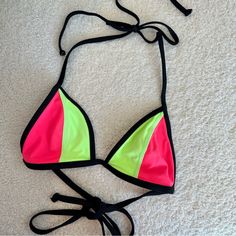 Victoria’s Secret Pink Bikini Top. Never Worn. Size Xsmall. No Padding. Sporty Pink Swimwear For Summer, Pink Sports Swimwear For Summer, Pink Swimwear For Sports During Beach Season, Trendy Neon Swimwear For Beach Season, Pink Swimwear For Beach Season Sports, Pink Sporty Swimwear For Beach Season, Pink Swimwear For Sports And Beach Season, Sporty Pink Swimwear For Beach Season, Neon Beachwear For Spring