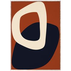 an orange and black abstract painting with the letter d on it's back side