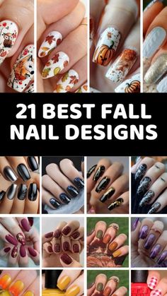 Fall Fingernails Autumn, Fall Fancy Nails, New Fall Nail Designs, Fall Fingernails Designs, Fall Nail Tips Autumn, Pretty Fall Nail Designs, Acrylic Nails Fall Designs, Autumn Nail Ideas Gel