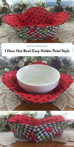 the bowl holder is made out of fabric