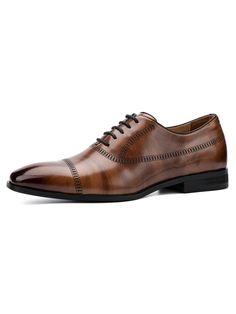 Premium faux leather and neat stitching make these plain toe classic men's dress shoes.
Our formal oxford shoes feature outsole that is lightweight and make walking burden-free. Flexible rubber sole can provide great cushion and anti-slip, reduce the foot fatigue, no longer afraid to walk or stand for long periods of time.
Our Oxford shoes are suitable for offices, gatherings of friends, wedding occasions, parties.Wearing them will be the focus of the crowd.
A great pair of casual shoes is a mus Business Casual Cap Toe Oxfords With Stitched Sole, Business Oxfords With Stitched Sole, Casual Business Shoes, Mens Wardrobe, Comfortable Dress Shoes, Business Casual Shoes, Men's Dress Shoes, Brown Dress Shoes, Brown Oxfords