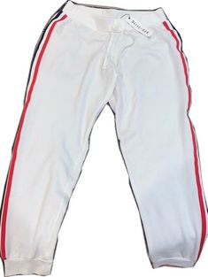 White Joggers, Side Stripe, Navy Stripes, Track Pants, Pant Jumpsuit, Red White, Red And White, Color White, Track