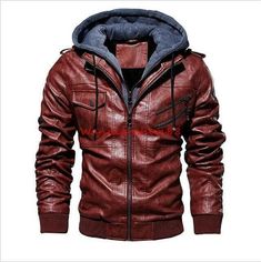 Men Vintage Stylish Zipper Motorcycle Pu Leather Hoodie Jackets Outwear Big Size Item description Brand Unbranded Style Basic Coat Size Type Regular Type Jacket Department Men Theme Metal Features Collared Accents Sequin Country/Region of Manufacture China Material Other   Shipment Payment Return & Warranty Service & Feedbacks Shipment 1.We Ship to Worldwide. 2.Delivery time depends on destination and other factors, it may takes up to 15-30 days. If you don't receive the item after 35 days, plea Mens Leather Jacket Motorcycle, Jackets Streetwear, Jacket With Hoodie, Winter Leather Jackets, Faux Jacket, Biker Coat, Pu Jacket, Leather Jacket With Hood, Hooded Jacket Men