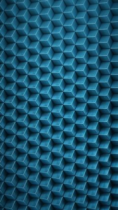 an abstract blue background with hexagonal cubes in the center and bottom half