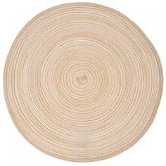 a white circular rug on a white background