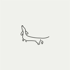 a black and white drawing of a dog on a light gray background, with the word'dachshund'written across it