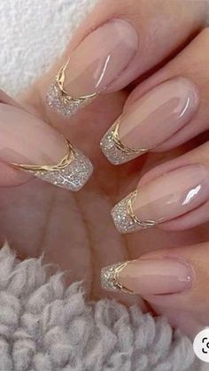 Sophisticated Nails, Maquillage Yeux Cut Crease, Nails For Bride, Wedding Nails Glitter, Wedding Nails For Bride, Wedding Nails Design