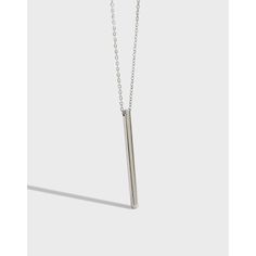 Pendant Size: 30mm * 2mm Metal Material: Solid 925 Sterling Silver Metal Electroplating: Rhodium Chain Length: 400mm /440mm Adjustable Total Weight: 1.83g Post Modernism, Square Bar, Minimalist Beauty, Silver Bar Necklace, Bar Pendant, Geometric Pendant, Simple Necklace, Modernism, Silver Pendant Necklace