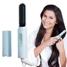 Wired Electric Straightening Brush Mini Hair Straightener Brush Portable Negativeion Hair Straightener Styling Brush Beard Straightener Comb With US Plug In Features: wired straightener hair brush This wired straight hair brush is of American specifications. It is suitable for areas with a voltage of 110V. When using, it needs to be pluggeds into a power supply through a cable to run. It can completely get rids of the problem of a dead battery and is convenient to carry. Release negativeions and Beard Straightener, Hair Straightening Brush, Hair Straightener Brush, Mini Hair Straightener, Straightening Iron, Straightener Brush, Ceramic Hair Straightener, Straightening Comb, Beard Straightening