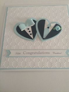 congratulations card with two suits and bow ties