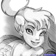 a drawing of tinkerbell from the disney movie