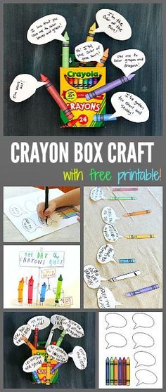 the crayon box craft with free printables is an easy way to teach kids about crayons