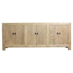 the sideboard is made from wood and has four doors on one side, with two drawers