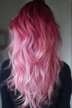 Cotton Candy Pink Ombre Hair Cotton Candy Pink Hair, White Ombre Hair, Pink Hair Streaks, Pink Hair Highlights, Dark Pink Hair, Black Hair Ombre, Grey Ombre Hair, Pink Ombre Hair, Cotton Candy Hair