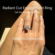 Design your radiant cut diamond ring with any size GIA certified natural diamond or certified lab grown diamond. Radiant cut diamonds are sometimes known as the angular counterpart to the round cut diamond. Radiant cut diamonds can be square in shape or elongated similar to cushion cut diamonds. They have beveled corners giving this shape a softness compared to an emerald or princess cut diamond. Radiant cut diamonds also have the brilliant faceting similar to that of round cut diamonds. Radiant cut diamonds were made with the intention of providing a square diamond with brilliant sparkle as none of the other fancy shapes had both. With all of these stunning qualities, radiant cut diamonds are quickly becoming a top choice for many. Radiant Cut Engagement Ring, Radiant Cut Engagement Rings, Radiant Cut Diamond, Cushion Cut Diamonds