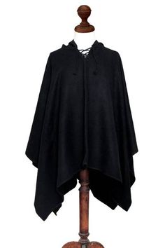 Celinda Jaco designs a men's hooded poncho in a soft black alpaca blend. A drawstring at the neck laces up for snugness. Once reserved for the Inca aristocracy and more recently for special occasions alpaca is coveted worldwide for its lightweight warmth. Mens Poncho, Peruvian Textiles, Hooded Poncho, Colorful Scarf, Bohemian Look, Jaco, Autumn Fashion Casual, Contemporary Outfits, Mens Hooded