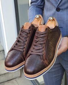 Rosario Brown Lace Up Sneakers – BOJO Leather Fashion Men, Timeless Shoes, Suede Chukka Boots, Suede Chukkas, Brogue Boots, Monk Strap Shoes, Mid Top Sneakers, Brown Leather Shoes, Exclusive Shoes