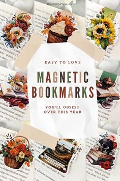 the book cover for easy to love magnetic books with flowers and old typewriters